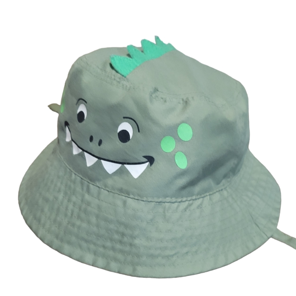 Toddler Kids Bucket Hat Sun Hat Beach Size 2t 3t 4t Green Alligator Velcro Strap